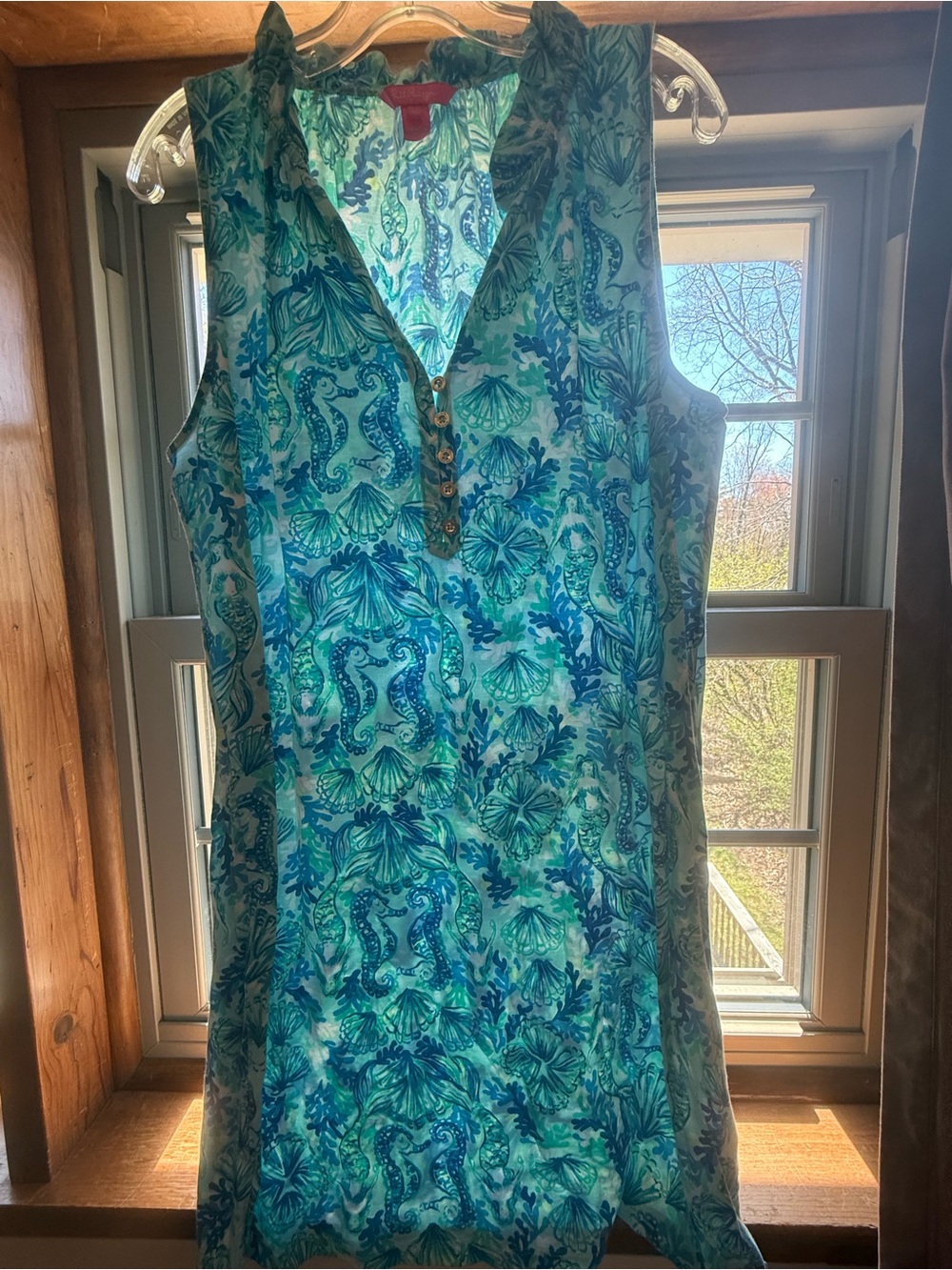 Lilly Pulitzer Blue and Teal Sea Life Print Dress